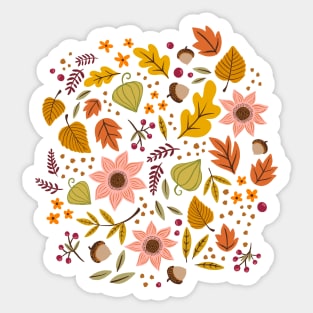 Autumn Floral, Dark Sticker